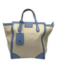 GUCCI（グッチ）の古着「2WAYバッグ」｜アイボリー×スカイブルー