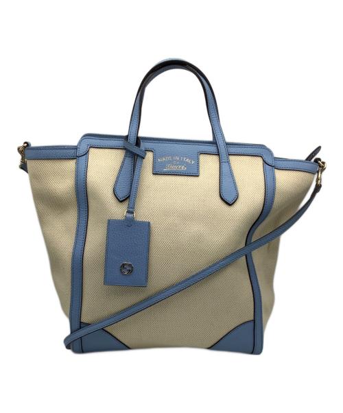 GUCCI（グッチ）GUCCI (グッチ) 2WAYバッグ アイボリー×スカイブルー サイズ:−の古着・服飾アイテム