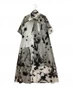 Y'sワイズ）の古着「シャツワンピース」｜ホワイト×ブラック