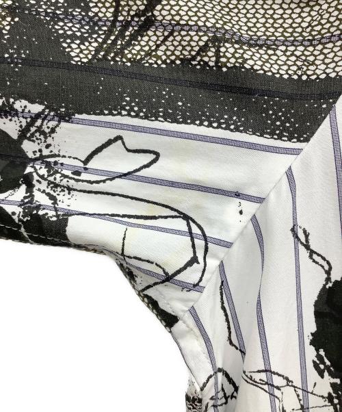 Y's（ワイズ）Y's (ワイズ) シャツワンピース ホワイト×ブラック サイズ:2の古着・服飾アイテム