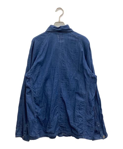 POST O'ALLS（ポストオーバーオールズ）POST O'ALLS (ポストオーバーオールズ) シャブレーカバーオールシャツ インディゴ サイズ:Lの古着・服飾アイテム