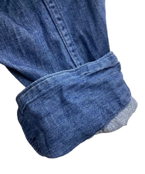 POST O'ALLS（ポストオーバーオールズ）POST O'ALLS (ポストオーバーオールズ) シャブレーカバーオールシャツ インディゴ サイズ:Lの古着・服飾アイテム