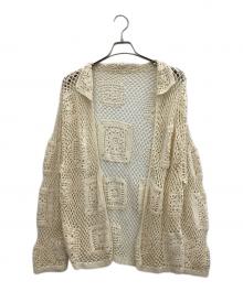 FRAMeWORK（フレームワーク）の古着「クロシェニットカーディガン」｜アイボリー