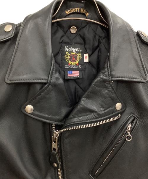 SCHOTT BROS.（ショット）SCHOTT BROS. (ショットブロス) レザーライダースジャケット ブラック サイズ:38の古着・服飾アイテム