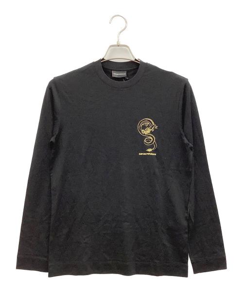 EMPORIO ARMANI（エンポリオアルマーニ）EMPORIO ARMANI (エンポリオアルマーニ) カットソー ブラック サイズ:XSの古着・服飾アイテム