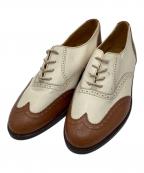 RALPH LAURENラルフローレン）の古着「ウィングチップブーツ」｜ベージュ×ブラウン