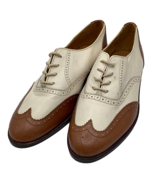 RALPH LAUREN（ラルフローレン）RALPH LAUREN (ラルフローレン) ウィングチップブーツ ベージュ×ブラウン サイズ:22.5の古着・服飾アイテム