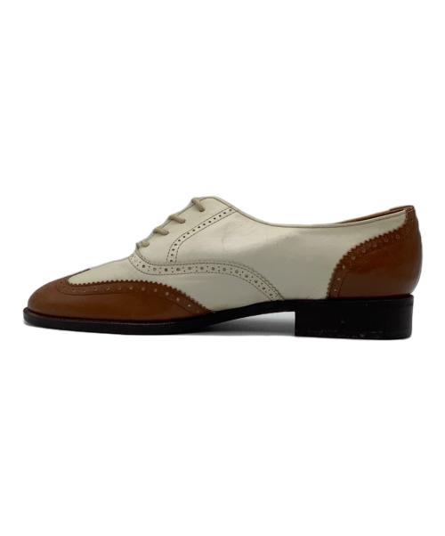 RALPH LAUREN（ラルフローレン）RALPH LAUREN (ラルフローレン) ウィングチップブーツ ベージュ×ブラウン サイズ:22.5の古着・服飾アイテム