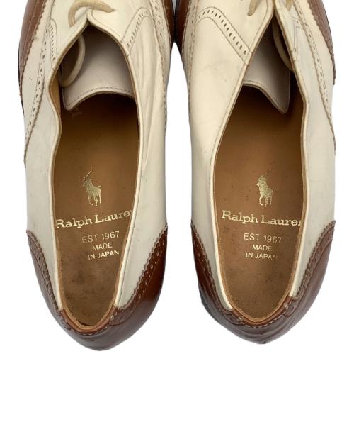RALPH LAUREN（ラルフローレン）RALPH LAUREN (ラルフローレン) ウィングチップブーツ ベージュ×ブラウン サイズ:22.5の古着・服飾アイテム