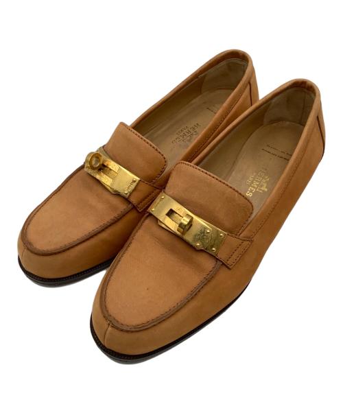 HERMES（エルメス）HERMES (エルメス) スウェードローファー ブラウン サイズ:35の古着・服飾アイテム