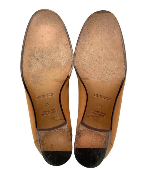 HERMES（エルメス）HERMES (エルメス) スウェードローファー ブラウン サイズ:35の古着・服飾アイテム