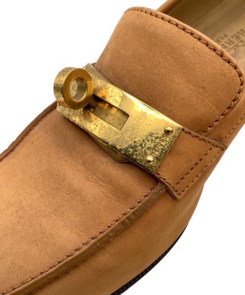 HERMES（エルメス）HERMES (エルメス) スウェードローファー ブラウン サイズ:35の古着・服飾アイテム