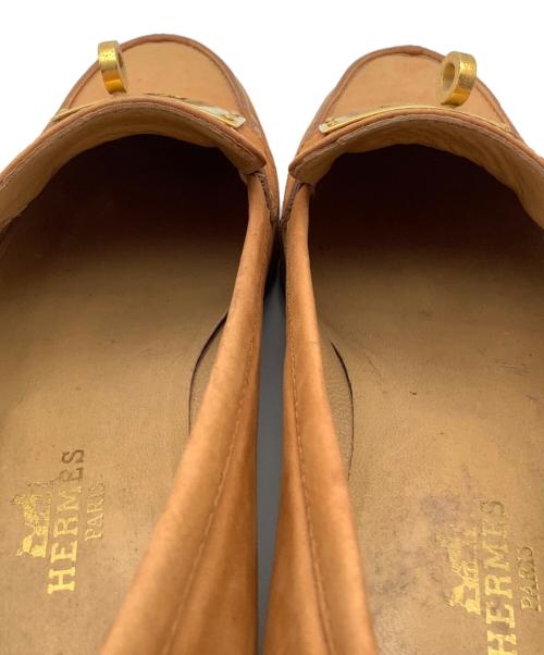 HERMES（エルメス）HERMES (エルメス) スウェードローファー ブラウン サイズ:35の古着・服飾アイテム