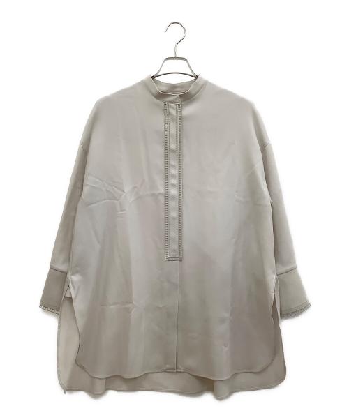 ebure（エブール）ebure (エブール) ウールサキソニーオーバーシルエットブラウス グレー サイズ:36の古着・服飾アイテム