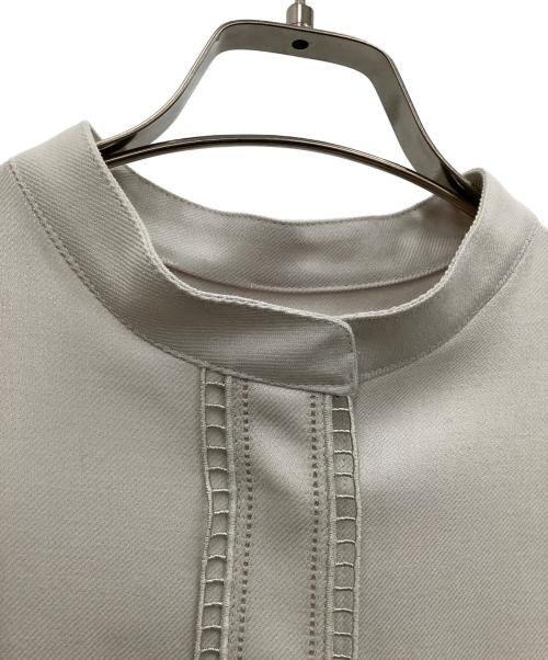 ebure（エブール）ebure (エブール) ウールサキソニーオーバーシルエットブラウス グレー サイズ:36の古着・服飾アイテム