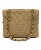 CHANELシャネル）の古着「チェーンショルダーバッグ」｜ベージュ