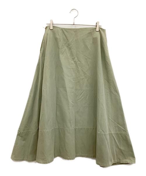 MADISON BLUE（マディソンブルー）MADISON BLUE (マディソンブルー) バックサテンマキシフレアスカート オリーブ サイズ:Mの古着・服飾アイテム