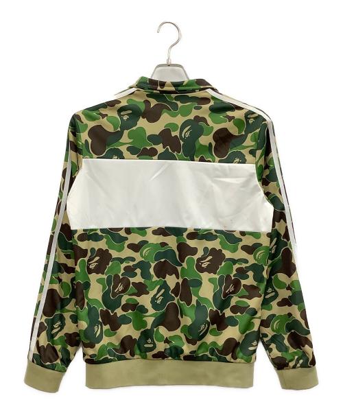 adidas（アディダス）adidas (アディダス) A BATHING APE (ア ベイシング エイプ) トラックジャケット ベージュ×グリーン サイズ:Lの古着・服飾アイテム