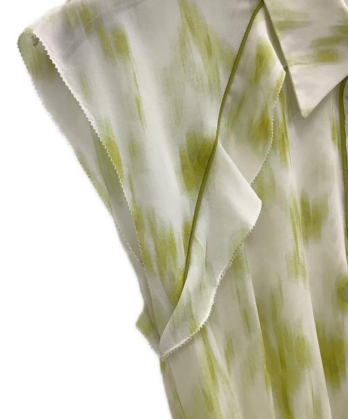 FRAY ID（フレイ アイディー）FRAY ID (フレイ アイディー) ノースリーブワンピース イエロー×ホワイト サイズ:00の古着・服飾アイテム