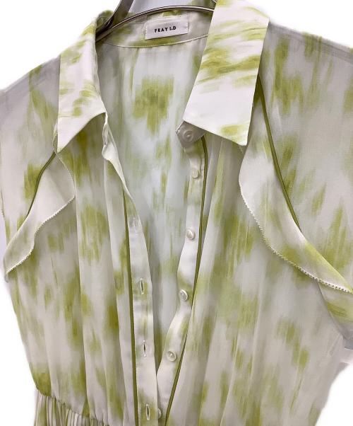 FRAY ID（フレイ アイディー）FRAY ID (フレイ アイディー) ノースリーブワンピース イエロー×ホワイト サイズ:00の古着・服飾アイテム