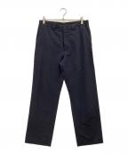 MARGARET HOWELLマーガレットハウエル）の古着「コットンリネン タックパンツ」｜ネイビー