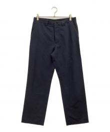 MARGARET HOWELL（マーガレットハウエル）の古着「コットンリネン タックパンツ」｜ネイビー