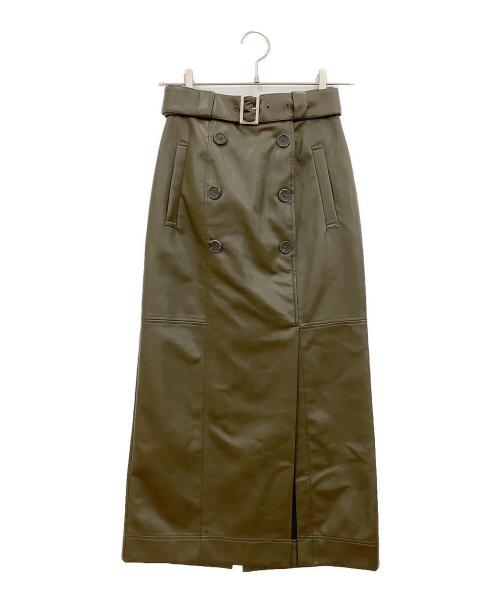 pinue（ピヌエ）pinue (ピヌエ) フェイクレザースカート ベージュ サイズ:Fの古着・服飾アイテム