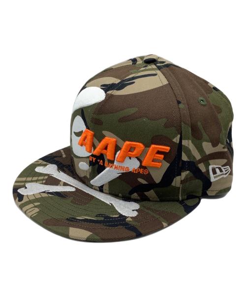 New Era（ニューエラ）New Era (ニューエラ) Aape BY A BATHING APE (エーエイプ バイ アベイシングエイプ) キャップ カーキ×ブラック サイズ:56cm〜62cmの古着・服飾アイテム