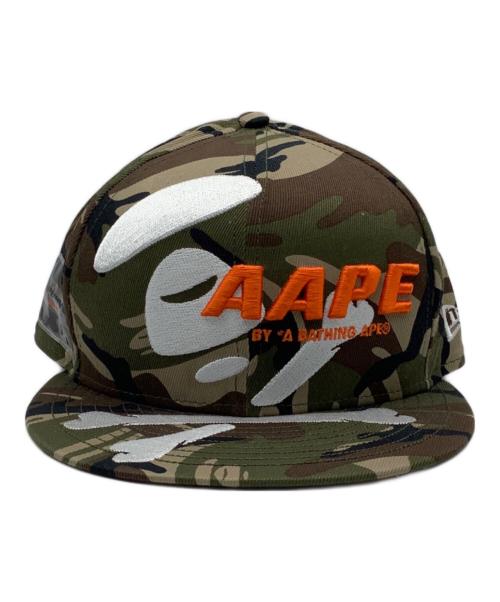 New Era（ニューエラ）New Era (ニューエラ) Aape BY A BATHING APE (エーエイプ バイ アベイシングエイプ) キャップ カーキ×ブラック サイズ:56cm〜62cmの古着・服飾アイテム