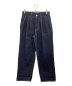 Graphpaperグラフペーパー）の古着「Selvage Denim Two Tuck Pants/Rigid」｜インディゴ