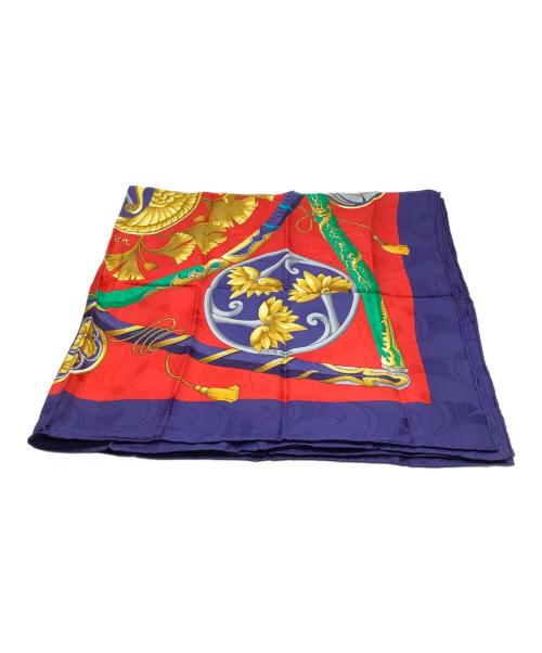 HERMES（エルメス）HERMES (エルメス) 大判スカーフ レッド×ネイビー サイズ:−の古着・服飾アイテム