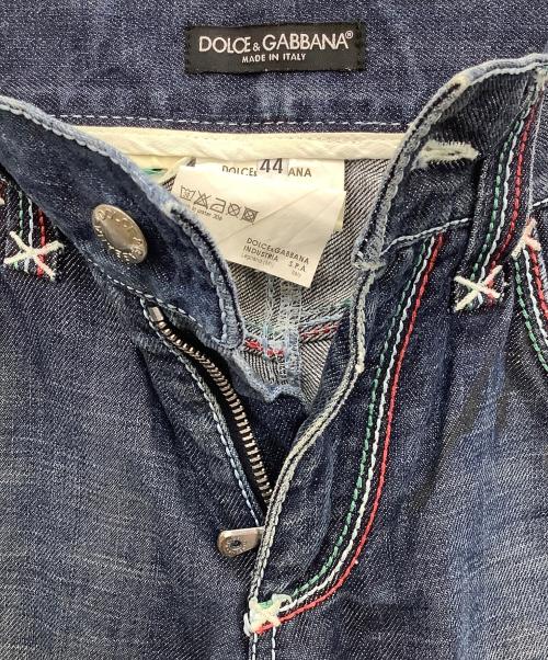 DOLCE & GABBANA（ドルチェ＆ガッバーナ）DOLCE & GABBANA (ドルチェ＆ガッバーナ) ダメージ加工デニムパンツ ブルー サイズ:44の古着・服飾アイテム