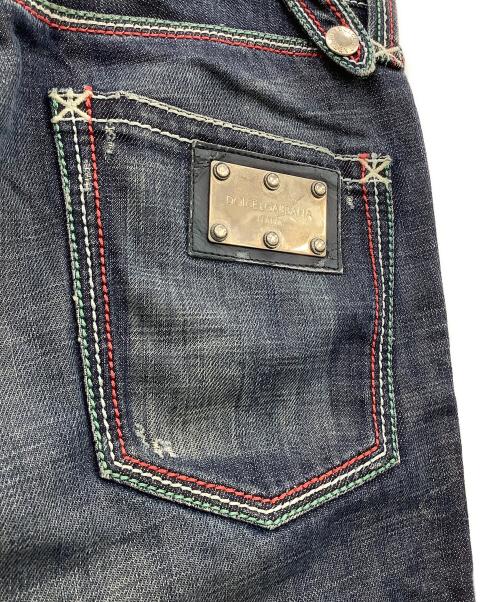 DOLCE & GABBANA（ドルチェ＆ガッバーナ）DOLCE & GABBANA (ドルチェ＆ガッバーナ) ダメージ加工デニムパンツ ブルー サイズ:44の古着・服飾アイテム