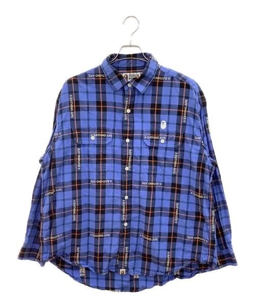A BATHING APE（アベイシングエイプ）A BATHING APE (ア ベイシング エイプ) 長袖シャツ ブルー サイズ:Mの古着・服飾アイテム