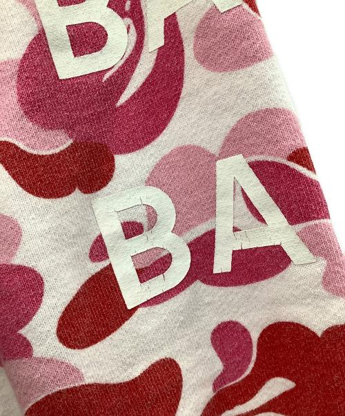 A BATHING APE（ア ベイシング エイプ）A BATHING APE (ア ベイシング エイプ) ジップパーカー ピンク×ホワイト サイズ:Lの古着・服飾アイテム