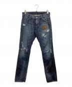 DSQUARED2ディースクエアード）の古着「ダメージ加工デニムパンツ」｜ブルー