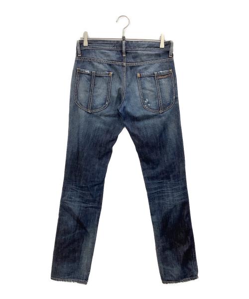 DSQUARED2（ディースクエアード）DSQUARED2 (ディースクエアード) ダメージ加工デニムパンツ ブルー サイズ:44の古着・服飾アイテム