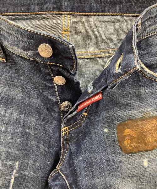 DSQUARED2（ディースクエアード）DSQUARED2 (ディースクエアード) ダメージ加工デニムパンツ ブルー サイズ:44の古着・服飾アイテム