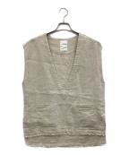 SHENERYシーナリー）の古着「Vネックリネンベスト」｜ベージュ