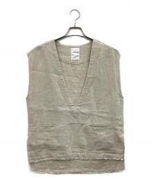 SHENERY（シーナリー）の古着「Vネックリネンベスト」｜ベージュ