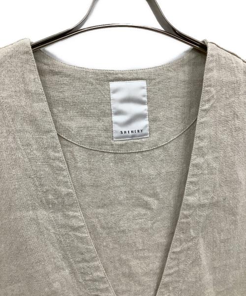 SHENERY（シーナリー）SHENERY (シーナリー) Vネックリネンベスト ベージュ サイズ:Fの古着・服飾アイテム