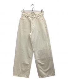 SERGE de bleu（サージ デ ブルー）の古着「ワイドデニムパンツ」｜ベージュ
