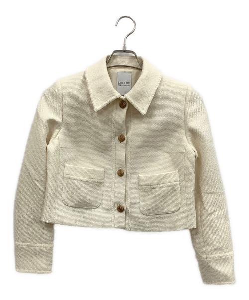 Loulou Willoughby（ルルウィルビー）Loulou Willoughby (ルルウィルビー) ショートツイードジャケット アイボリー サイズ:1の古着・服飾アイテム