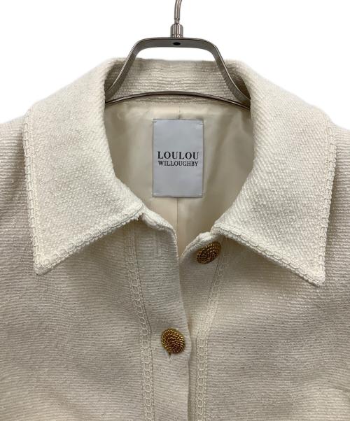Loulou Willoughby（ルルウィルビー）Loulou Willoughby (ルルウィルビー) ショートツイードジャケット アイボリー サイズ:1の古着・服飾アイテム