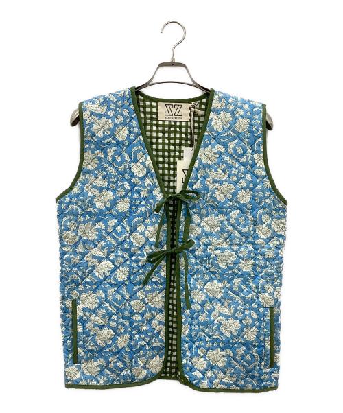 blockprints（ブロックプリント）blockprints (ブロックプリント) マンジュベスト ブルー×グリーン サイズ:Sの古着・服飾アイテム