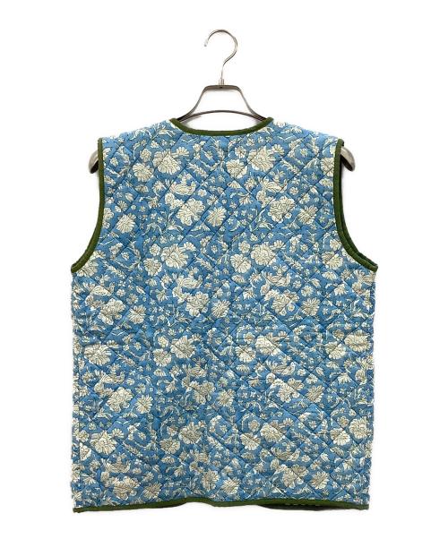 blockprints（ブロックプリント）blockprints (ブロックプリント) マンジュベスト ブルー×グリーン サイズ:Sの古着・服飾アイテム