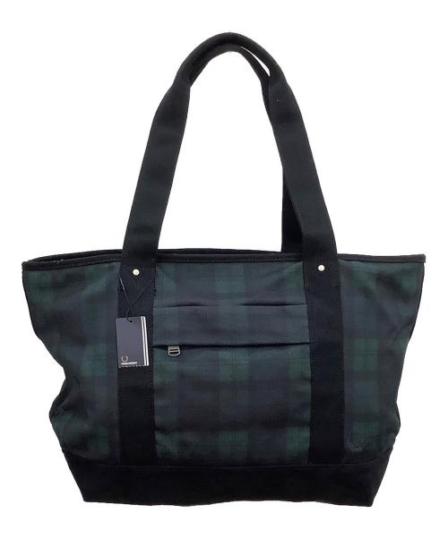 FRED PERRY（フレッドペリー）FRED PERRY (フレッドペリー) トートバッグ ブラック×グリーン サイズ:−の古着・服飾アイテム