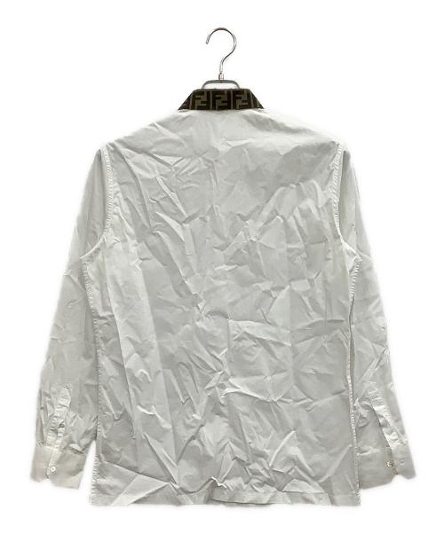 FENDI（フェンディ）FENDI (フェンディ) 長袖シャツ ホワイト×ブラウン サイズ:40の古着・服飾アイテム