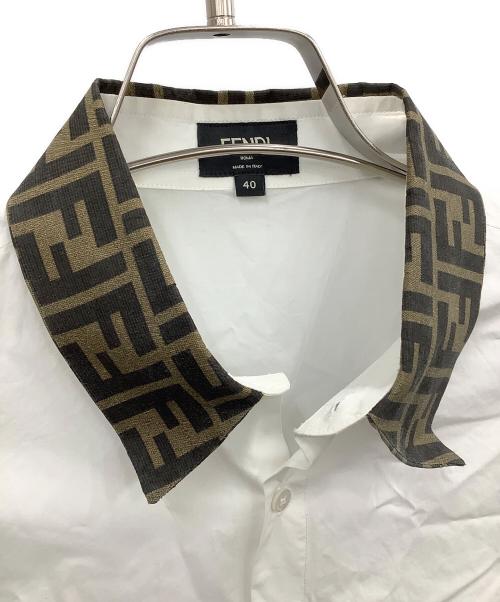 FENDI（フェンディ）FENDI (フェンディ) 長袖シャツ ホワイト×ブラウン サイズ:40の古着・服飾アイテム