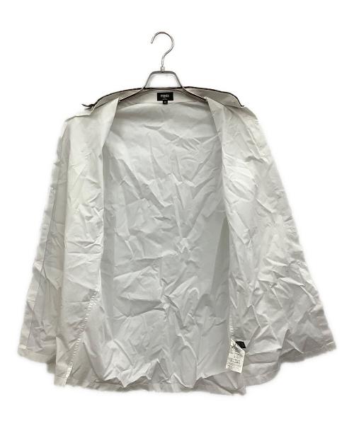 FENDI（フェンディ）FENDI (フェンディ) 長袖シャツ ホワイト×ブラウン サイズ:40の古着・服飾アイテム